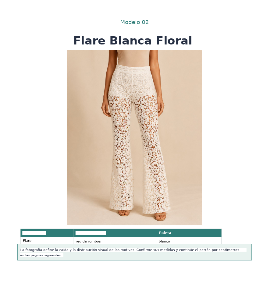 Páginas de la guía con modelos coloridos, paso a paso y ajustes de talla