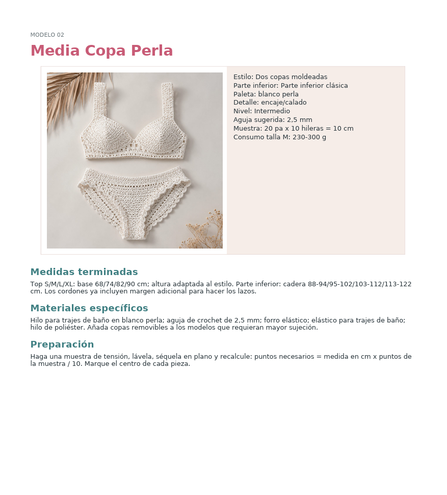 Modelo Bikini Media Copa Perla de crochet